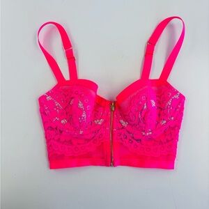 Victoria's Secret Bright Pink Lace Top